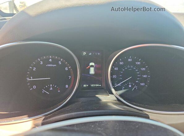 5NMZUDLB1HH012136 2017 HYUNDAI SANTA White ხელსაწყოთა პანელის ხედი