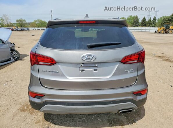 5NMZUDLB6JH098128 2018 HYUNDAI SANTA Gray Rear view