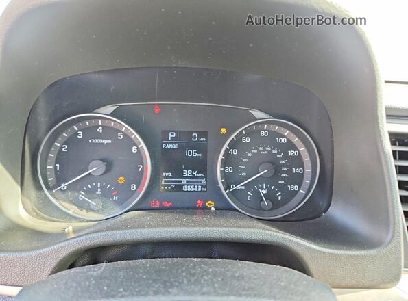 5NPD74LF1JH355784 2018 HYUNDAI ELANTRA White Вид щитка приладів