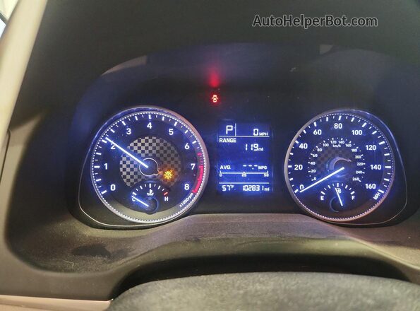 5NPD74LF2KH480455 2019 HYUNDAI ELANTRA White Vista del cuadro de instrumentos