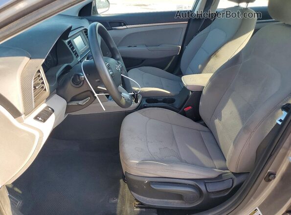 5NPD74LF2KH485672 2019 HYUNDAI ELANTRA Gray წინა სალონის ხედი