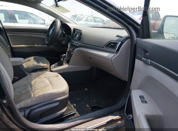 5NPD74LF7HH173419 2017 HYUNDAI ELANTRA Black წინა სალონის ხედი