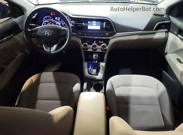 5NPD74LF9KH494112 2019 HYUNDAI ELANTRA Blue Vista del salpicadero