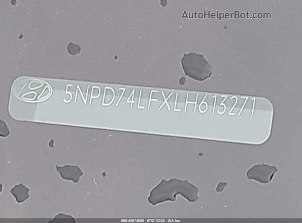 5NPD74LFXLH613271 2020 HYUNDAI ELANTRA Gray Вид підкапотного простору
