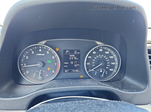 5NPD84LF1HH086001 2017 HYUNDAI ELANTRA Blue ხელსაწყოთა პანელის ხედი