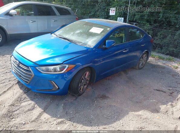 5NPD84LF1HH114914 2017 HYUNDAI ELANTRA Blue წინა მარცხენა ხედი სამი მეოთხედიდან