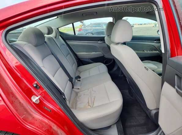 5NPD84LF2JH307224 2018 HYUNDAI ELANTRA Red Rear seats view