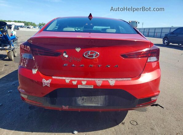 5NPD84LF2KH458128 2019 HYUNDAI ELANTRA Red უკანა ხედი