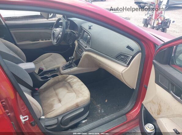 5NPD84LF5HH184500 2017 HYUNDAI ELANTRA Red Вид салону спереду