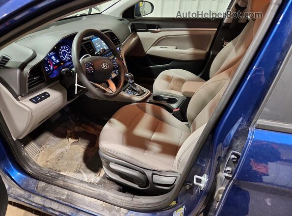 5NPD84LF6KH433927 2019 HYUNDAI ELANTRA Blue Vista interior delantera
