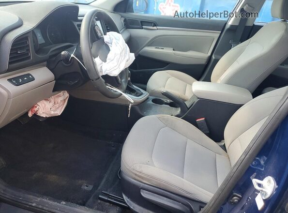 5NPD84LF6KH449299 2019 HYUNDAI ELANTRA Blue წინა სალონის ხედი