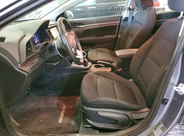 5NPD84LF8KH475922 2019 HYUNDAI ELANTRA Gray წინა სალონის ხედი