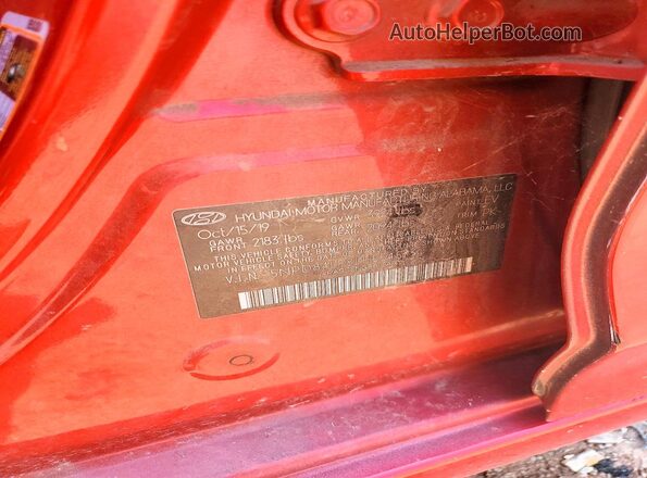 5NPD84LF8LH554573 2020 HYUNDAI ELANTRA Red Engine compartment view