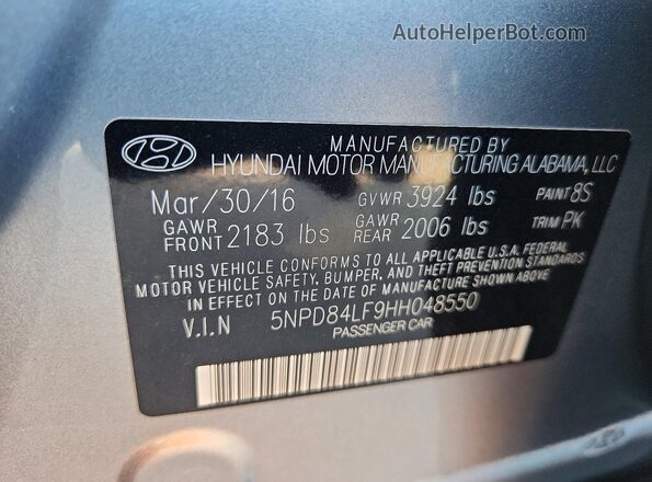 5NPD84LF9HH048550 2017 HYUNDAI ELANTRA Gray Շարժիչի բաժամունքի տեսք