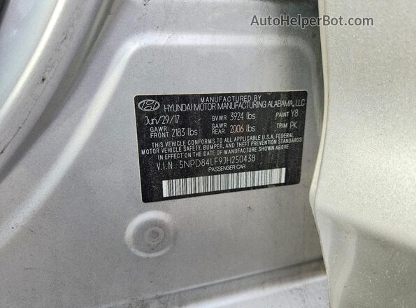 5NPD84LF9JH250438 2018 HYUNDAI ELANTRA Silver Вид підкапотного простору