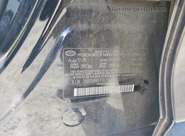 5NPD84LF9LH529522 2020 HYUNDAI ELANTRA Black Вид підкапотного простору