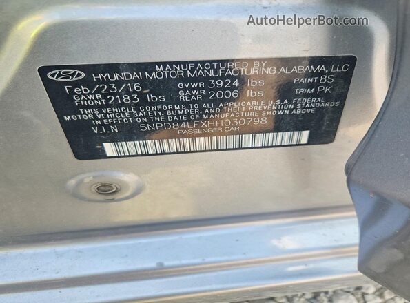 5NPD84LFXHH030798 2017 HYUNDAI ELANTRA Silver Вид підкапотного простору