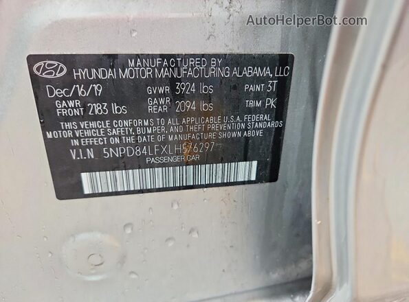 5NPD84LFXLH576297 2020 HYUNDAI ELANTRA Silver Widok komory silnika