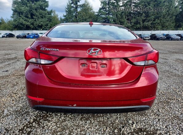 5NPDH4AE0GH701775 2016 HYUNDAI ELANTRA Red Rear view