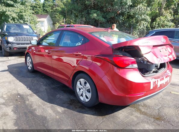 5NPDH4AE0GH704580 2016 HYUNDAI ELANTRA Red Rear left