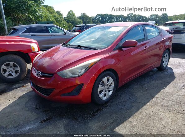 5NPDH4AE0GH704580 2016 HYUNDAI ELANTRA Red Front left