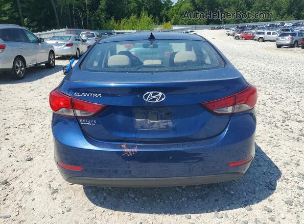 5NPDH4AE0GH711075 2016 HYUNDAI ELANTRA Blue უკანა ხედი