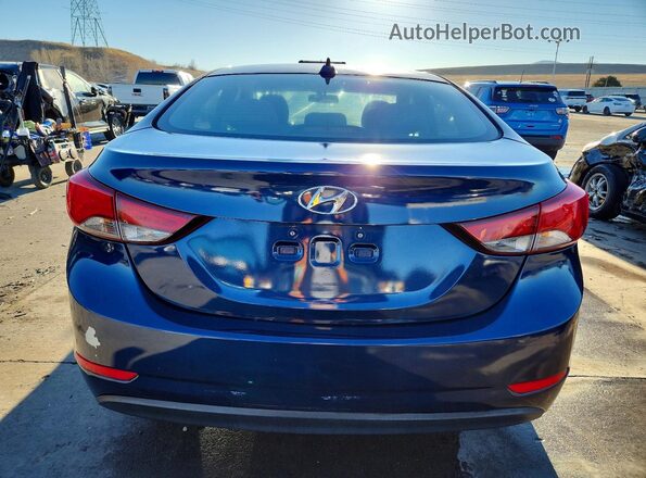5NPDH4AE1GH748281 2016 HYUNDAI ELANTRA Синий Вид сзади