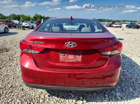5NPDH4AE2GH668651 2016 HYUNDAI ELANTRA Красный Вид сзади