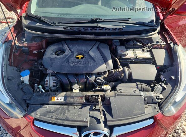 5NPDH4AE2GH668651 2016 HYUNDAI ELANTRA Красный Вид задней части салона