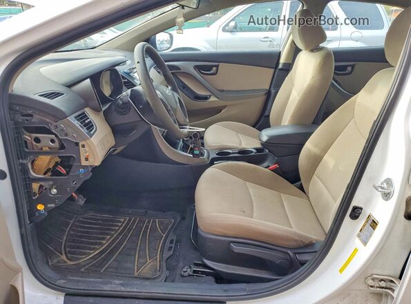 5NPDH4AE3GH656587 2016 HYUNDAI ELANTRA White Widok wnętrza z przodu