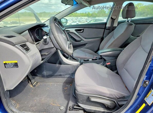 5NPDH4AE3GH743874 2016 HYUNDAI ELANTRA Blue წინა სალონის ხედი
