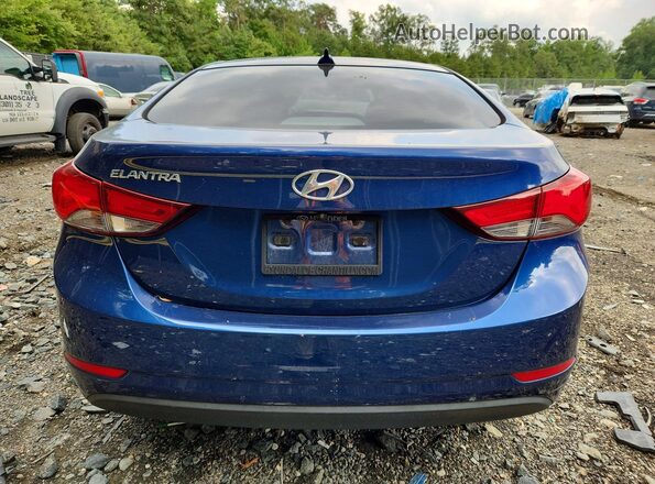 5NPDH4AE3GH783341 2016 HYUNDAI ELANTRA Blue უკანა ხედი