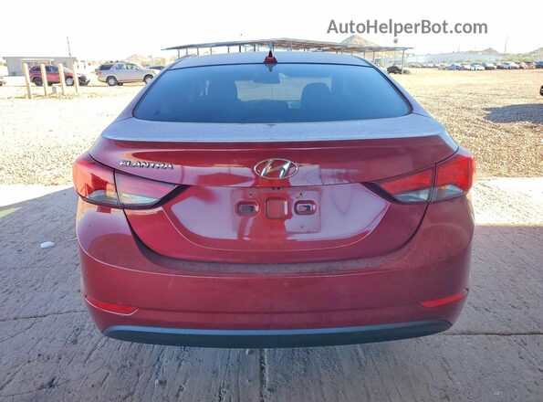 5NPDH4AE4GH716571 2016 HYUNDAI ELANTRA Red Widok z tyłu