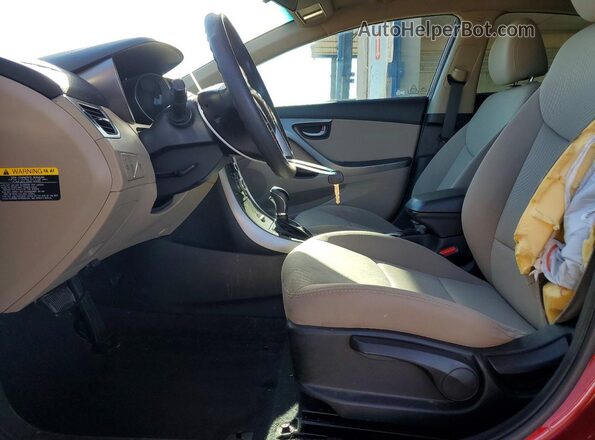 5NPDH4AE4GH716571 2016 HYUNDAI ELANTRA Red Widok wnętrza z przodu