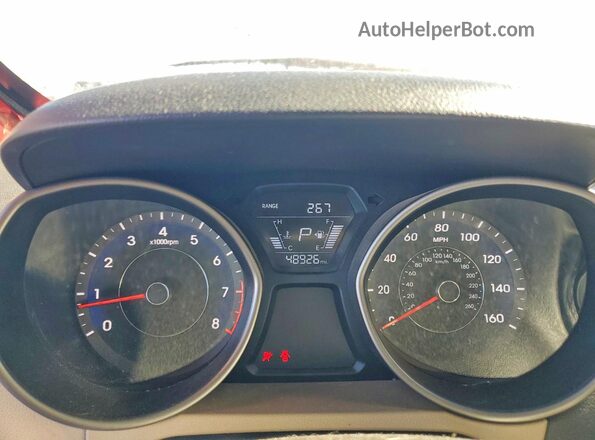 5NPDH4AE4GH716571 2016 HYUNDAI ELANTRA Red Widok zestawu wskaźników