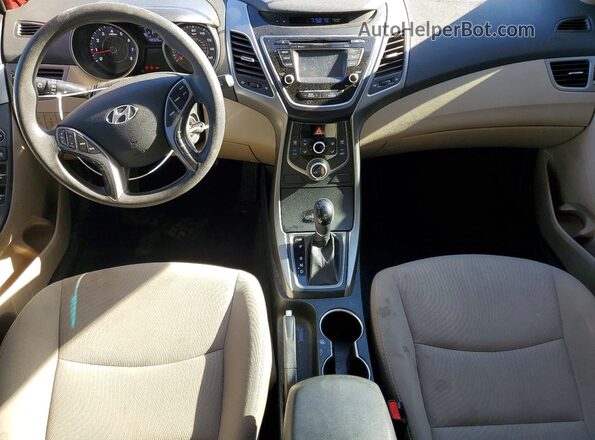 5NPDH4AE4GH716571 2016 HYUNDAI ELANTRA Red Widok deski rozdzielczej