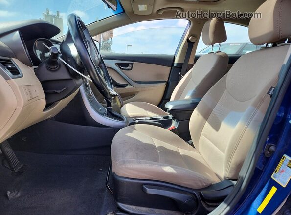 5NPDH4AE4GH740482 2016 HYUNDAI ELANTRA Blue Սալոնի դիմացի տեսք
