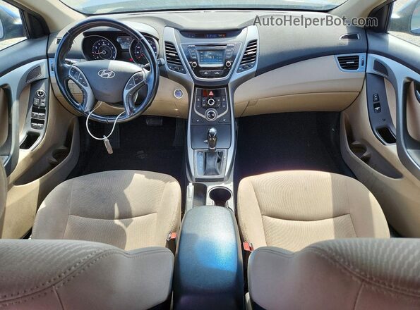 5NPDH4AE4GH740482 2016 HYUNDAI ELANTRA Blue Առջևի վահանակի տեսք