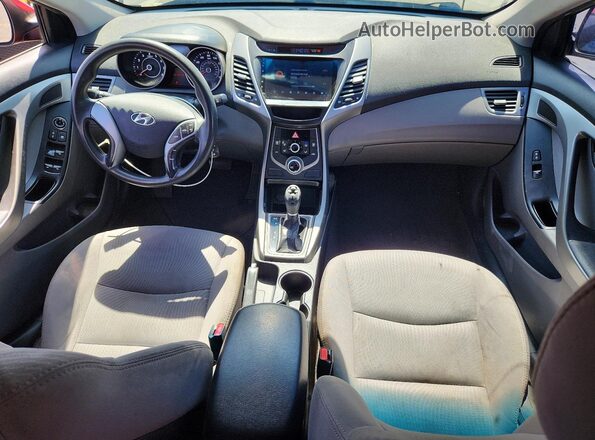 5NPDH4AE5GH663055 2016 HYUNDAI ELANTRA Red Առջևի վահանակի տեսք
