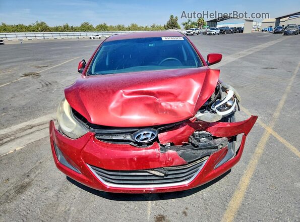 5NPDH4AE5GH663055 2016 HYUNDAI ELANTRA Red Դիմացի տեսք