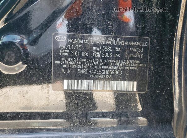 5NPDH4AE5GH669860 2016 HYUNDAI ELANTRA Black Widok komory silnika