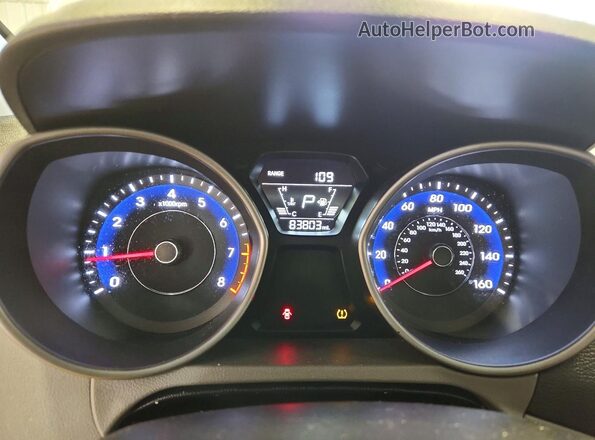 5NPDH4AE6GH679815 2016 HYUNDAI ELANTRA White Instrument cluster view