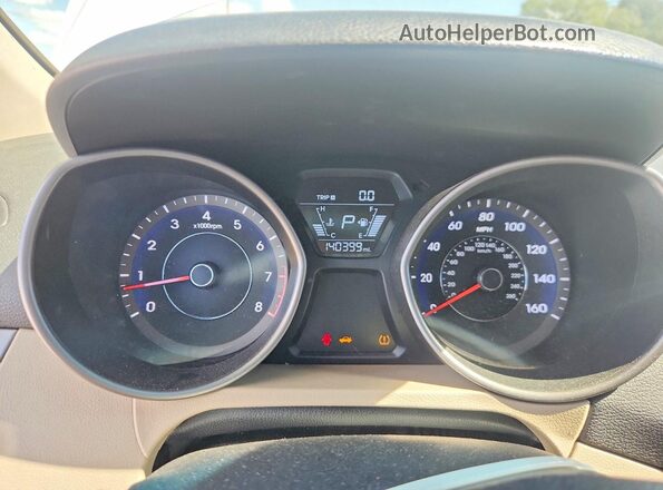 5NPDH4AE8GH693344 2016 HYUNDAI ELANTRA White Вид щитка приладів
