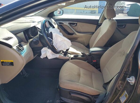 5NPDH4AE9GH784896 2016 HYUNDAI ELANTRA Black წინა სალონის ხედი