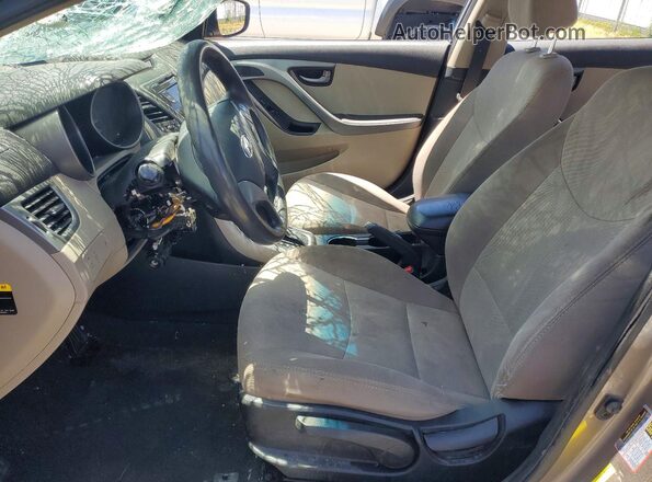 5NPDH4AEXGH686282 2016 HYUNDAI ELANTRA Brown Вид салону спереду