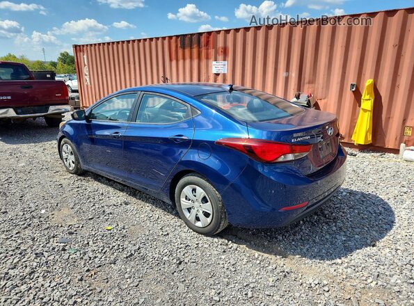 5NPDH4AEXGH761384 2016 HYUNDAI ELANTRA Blue Rear left
