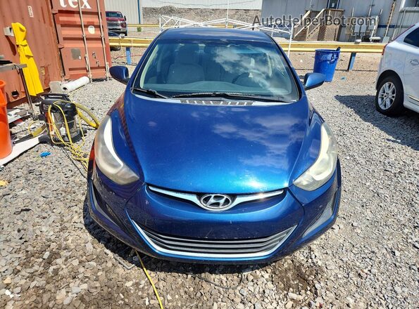 5NPDH4AEXGH761384 2016 HYUNDAI ELANTRA Blue Front view
