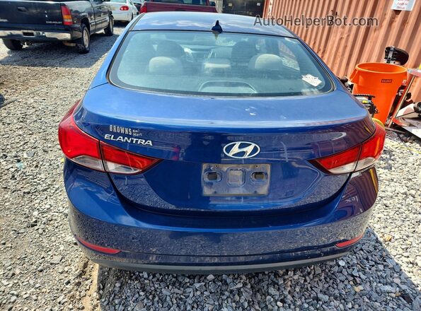 5NPDH4AEXGH761384 2016 HYUNDAI ELANTRA Blue Rear view