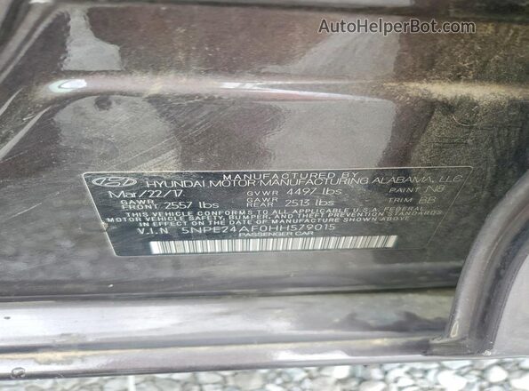 5NPE24AF0HH579015 2017 HYUNDAI SONATA Gray Vista del compartimento del motor