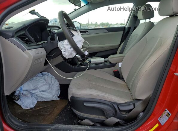 5NPE24AF0KH812575 2019 HYUNDAI SONATA Red Вид салону спереду